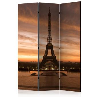 Room Divider Evening Colors of Paris - landscape of the Eiffel Tower against the sunset
