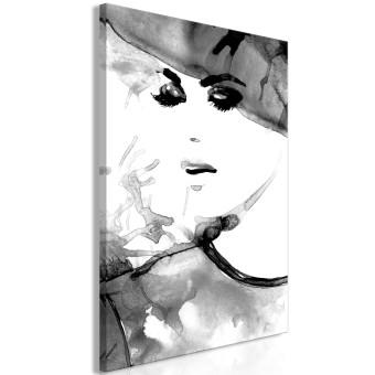 Canvas Stylish Woman (1-part) - Portrait Outline in Black and White