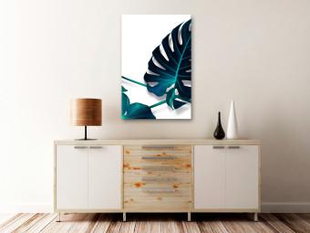 Canvas Monstera Leaf (1-part) - Tropical Nature in a Different Dimension