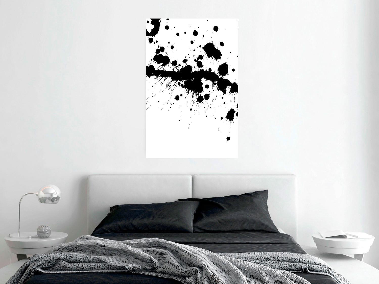 Poster Trace of Passion - black abstract spots and patterns on white background