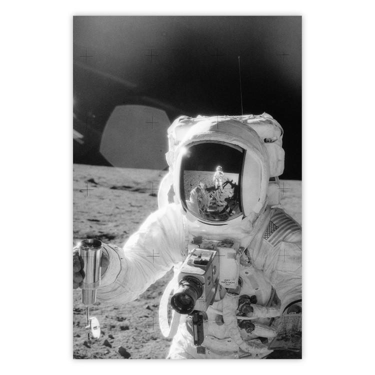 Cosmonaut Profession - black and white frame of the first man on the moon