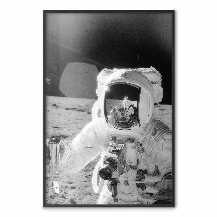 Cosmonaut Profession - black and white frame of the first man on the moon
