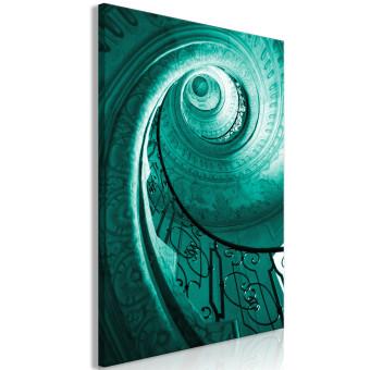 Canvas Spiral staircase - photograph of the staircase in turquoise colour