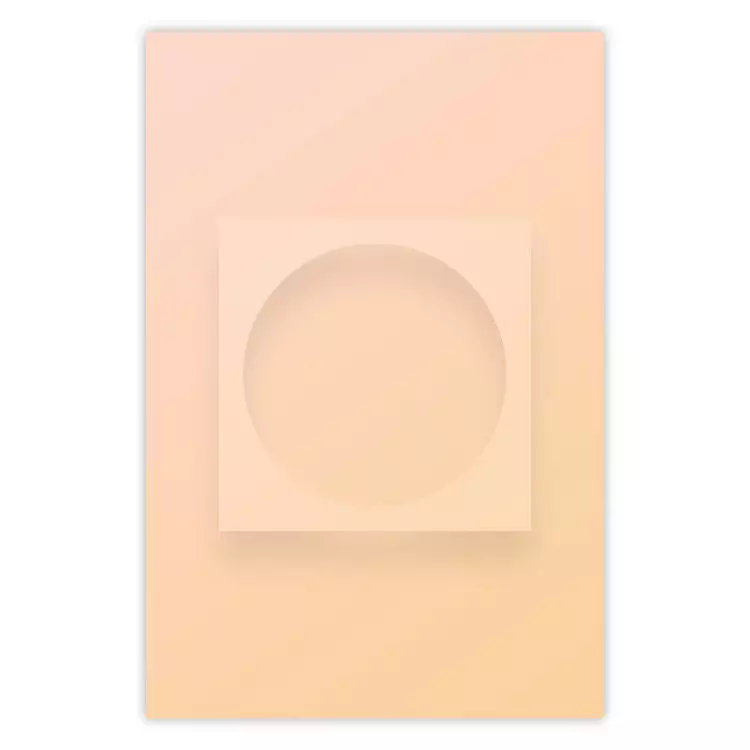 Circle in Square - geometric shapes on pastel orange background