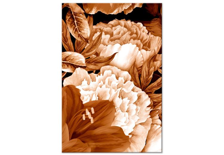 Bouquet of lilies and peonies in sepia - photo with flowers in sepia