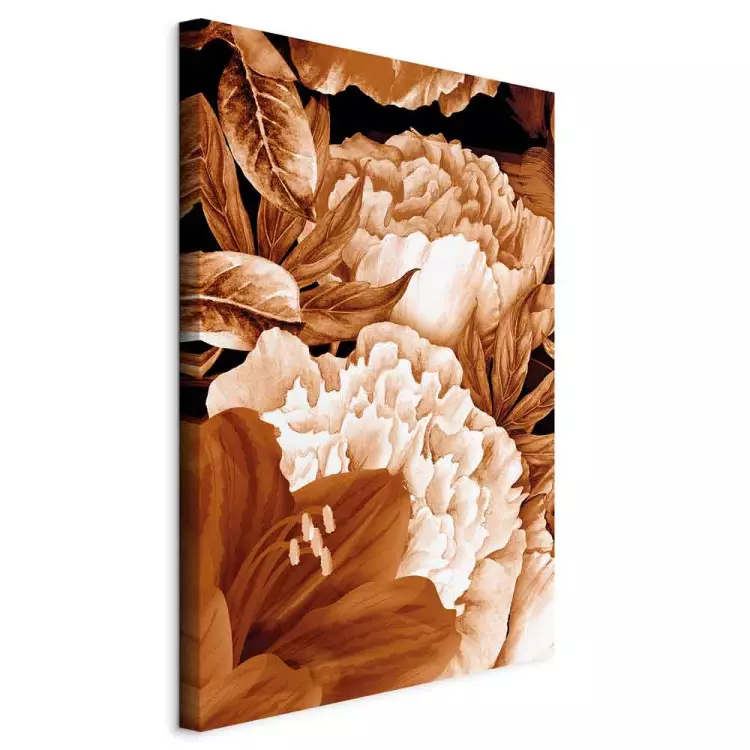 Bouquet of lilies and peonies in sepia - photo with flowers in sepia