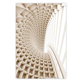 Poster Telemark - abstract tunnel with 3D imitation and light wall texture