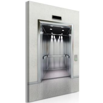 Canvas Modern elevator - grey colour photograph of office architecture
