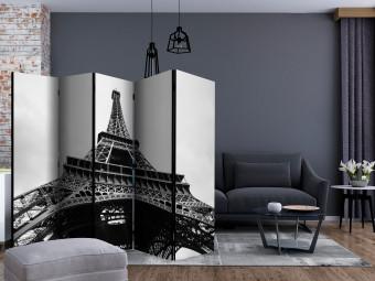 Room Divider Parisian Giant II (3-piece) - black and white French architecture