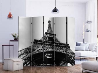 Room Divider Parisian Giant II (3-piece) - black and white French architecture