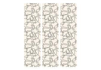 Room Divider Rounded Geometry (3-piece) - modern pattern on a light background