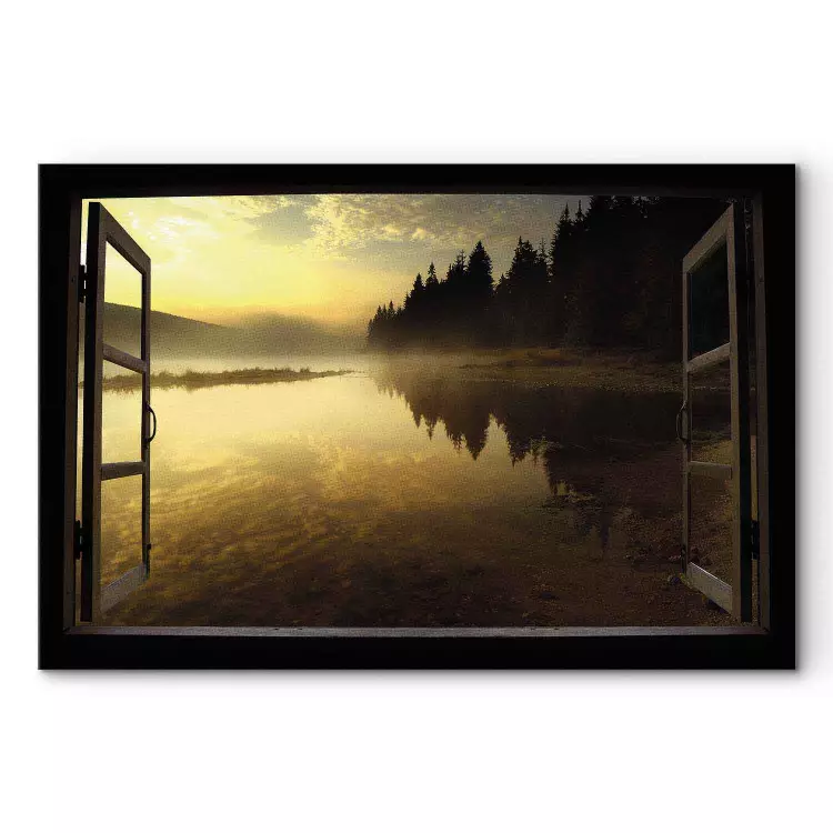 Canvas Window to the Lake (1 Part) Wide