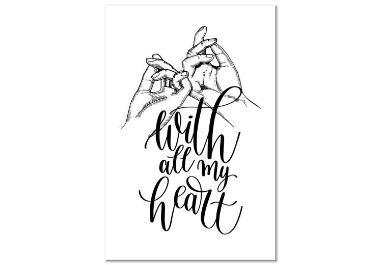 Canvas Print With All My Heart (1 Part) Vertical