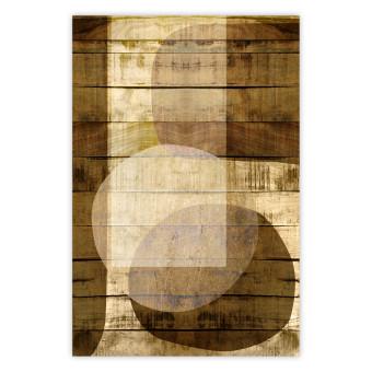 Poster Golden Chocolate - abstraction made of brown wooden planks