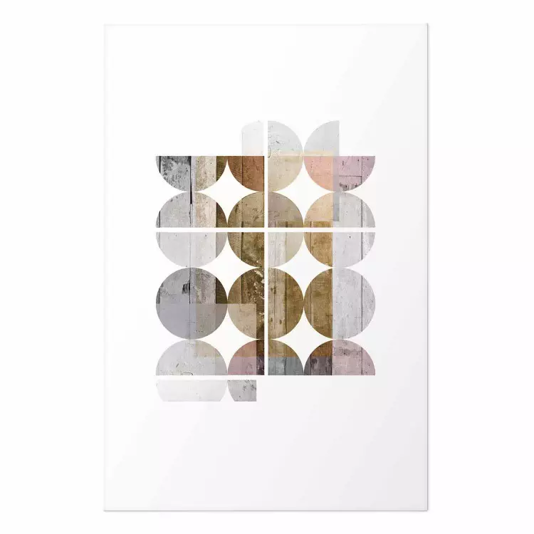 Poster Harmonious Shape - abstract circles on a contrasting white background