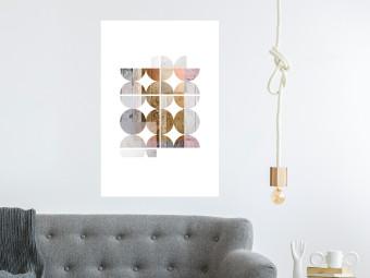 Poster Harmonious Shape - abstract circles on a contrasting white background