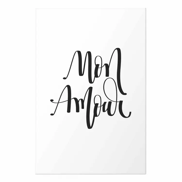 Poster Mon Amour - black French text on a contrasting white background