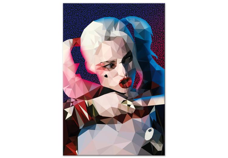Famous heroine - a geometric, colourful portrait of a young woman