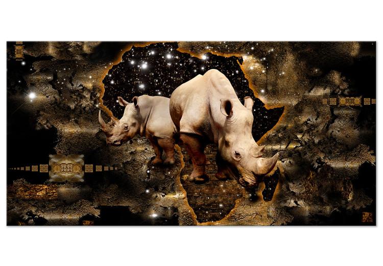 Large Canvas Print Golden Rhino II [Large Format]