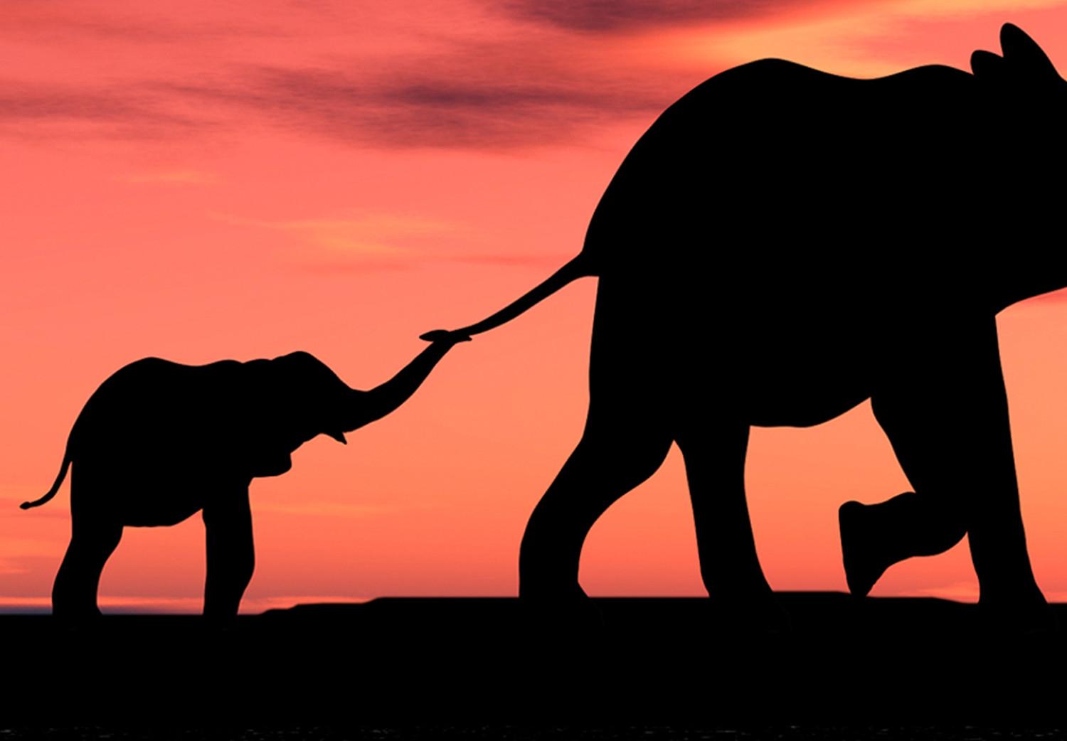 Large Canvas Evening Elephant Walk [Large Format]
