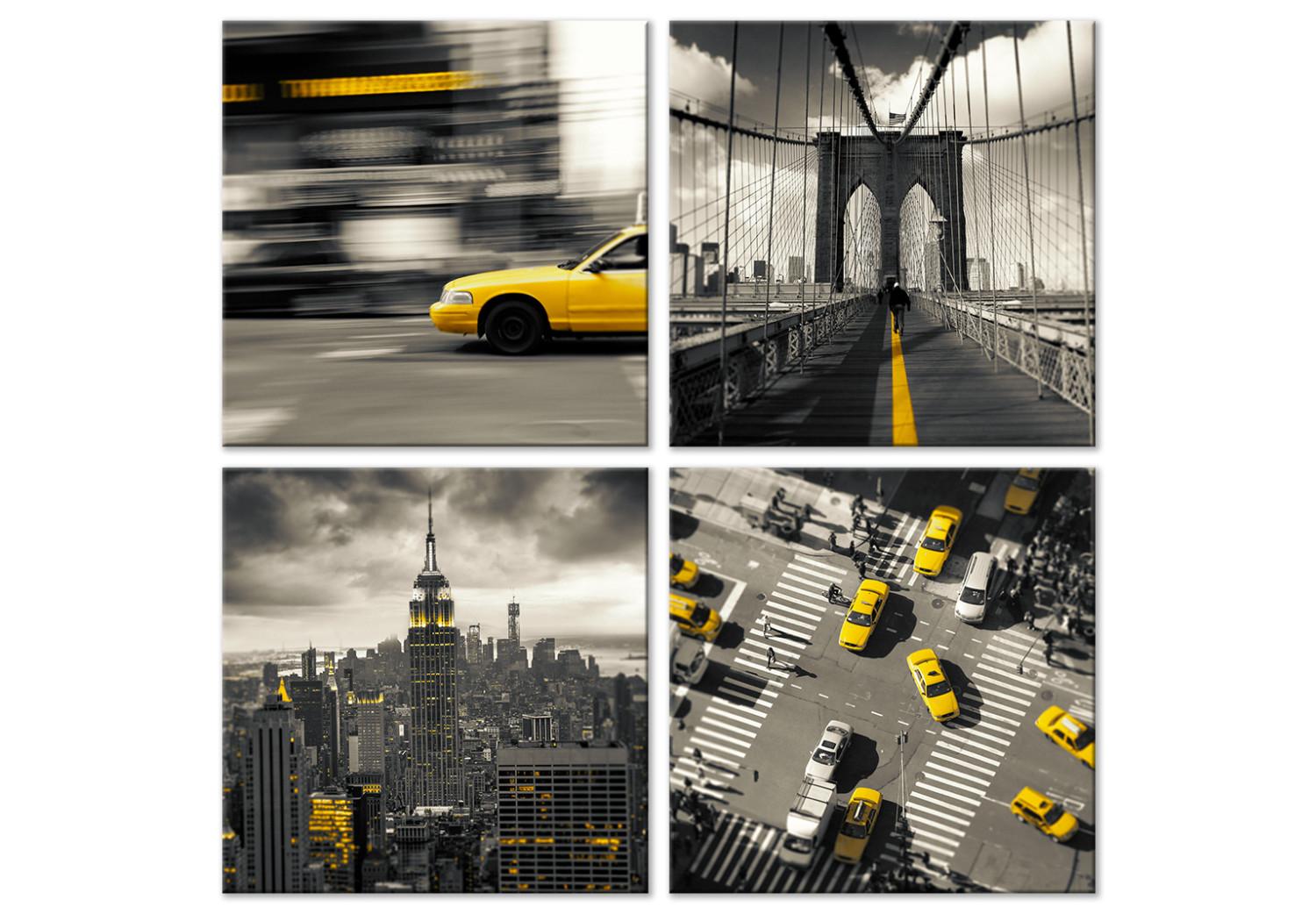 Canvas Yellow New York (4 Parts)