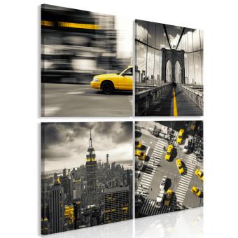 Canvas Yellow New York (4 Parts)