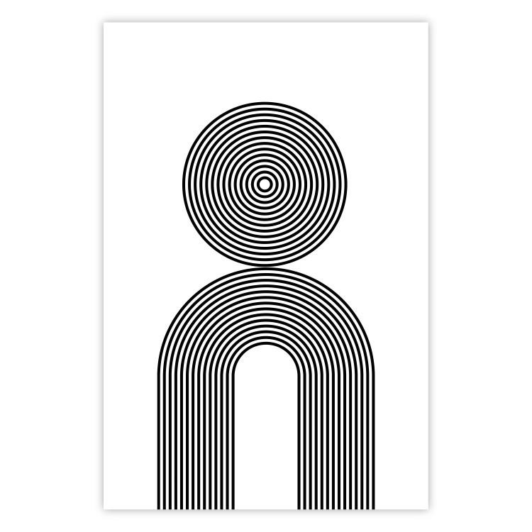Rhapsody - abstract lines with an illusion forming figures on a white background