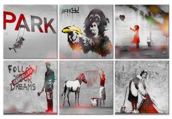 Canvas Banksy Collage (6 Parts)