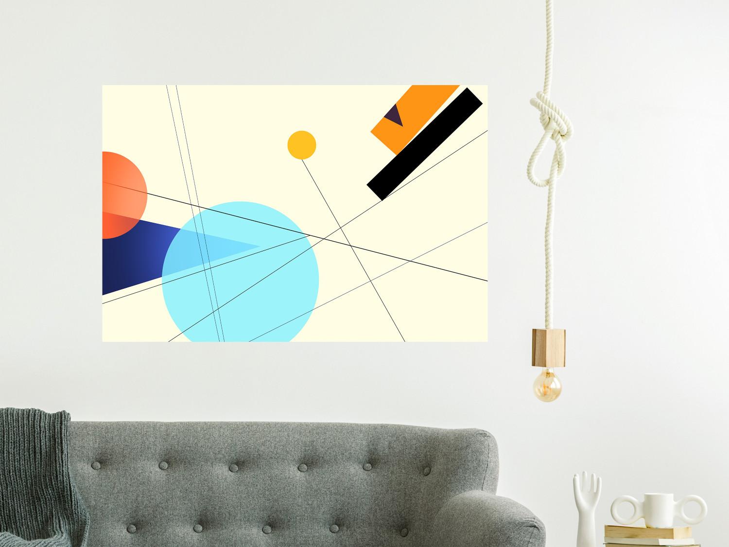 Poster Cobalt Sunset - abstract colorful geometric figures