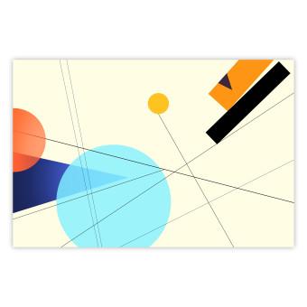 Poster Cobalt Sunset - abstract colorful geometric figures