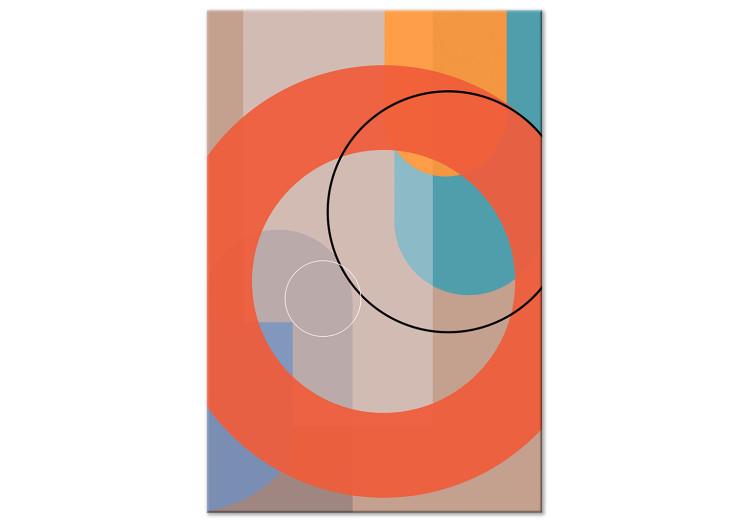 Canvas Print Circles and semicircles - multicoloured figures on beige background