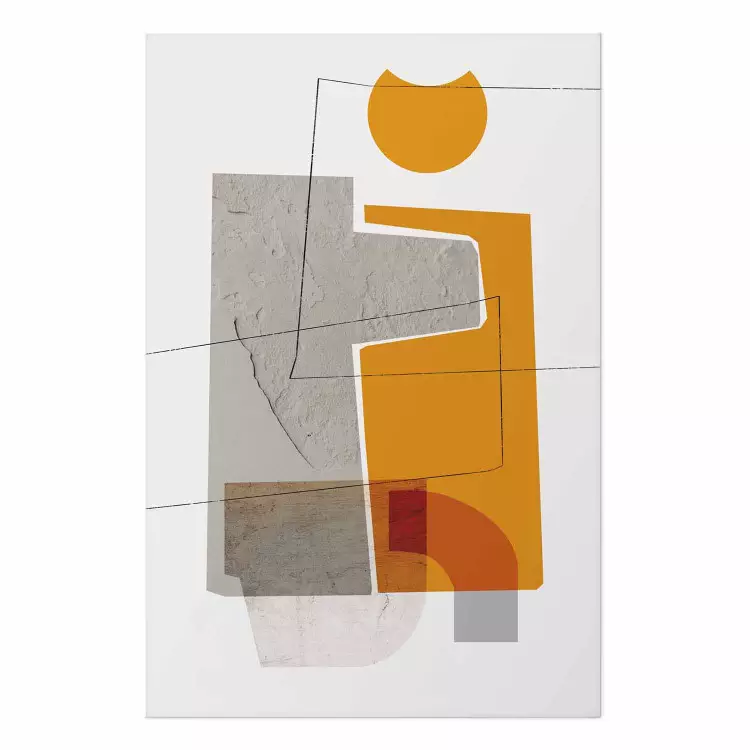 Poster Loving Encounter - abstract orange geometric figure