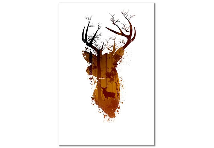 Canvas Print Deer in the Morning (1 Part) Vertical