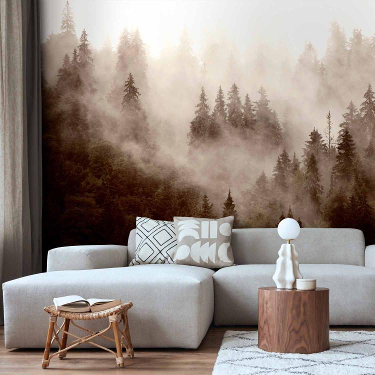 Wall Mural Mountain Forest (Sepia)