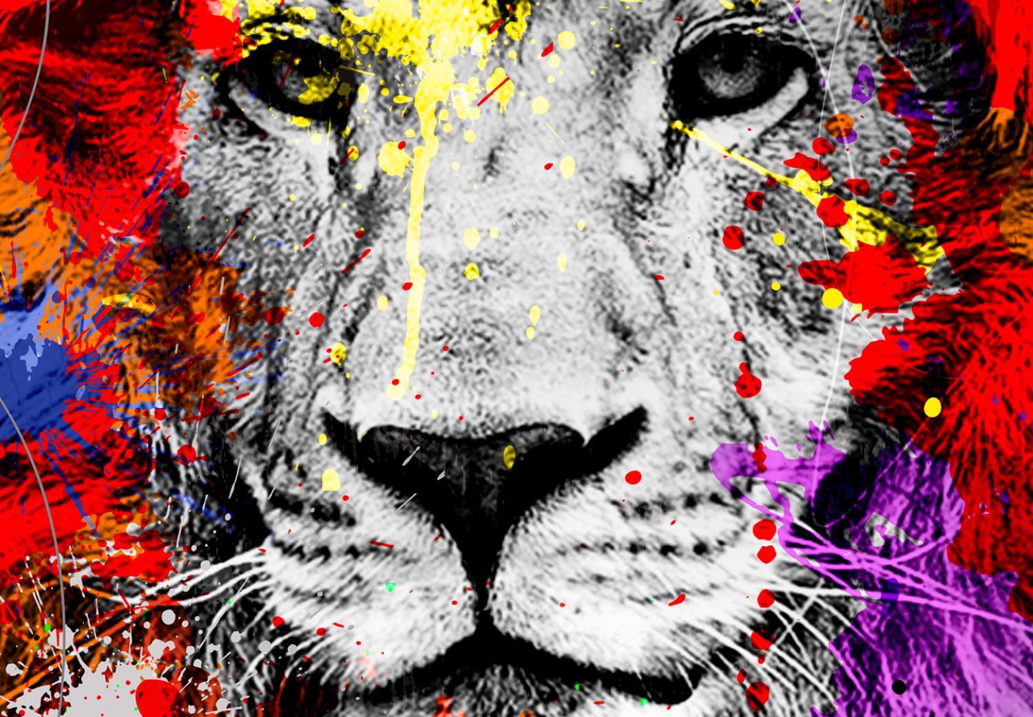 Canvas Colourful Animals: Lion (1 Part) Vertical