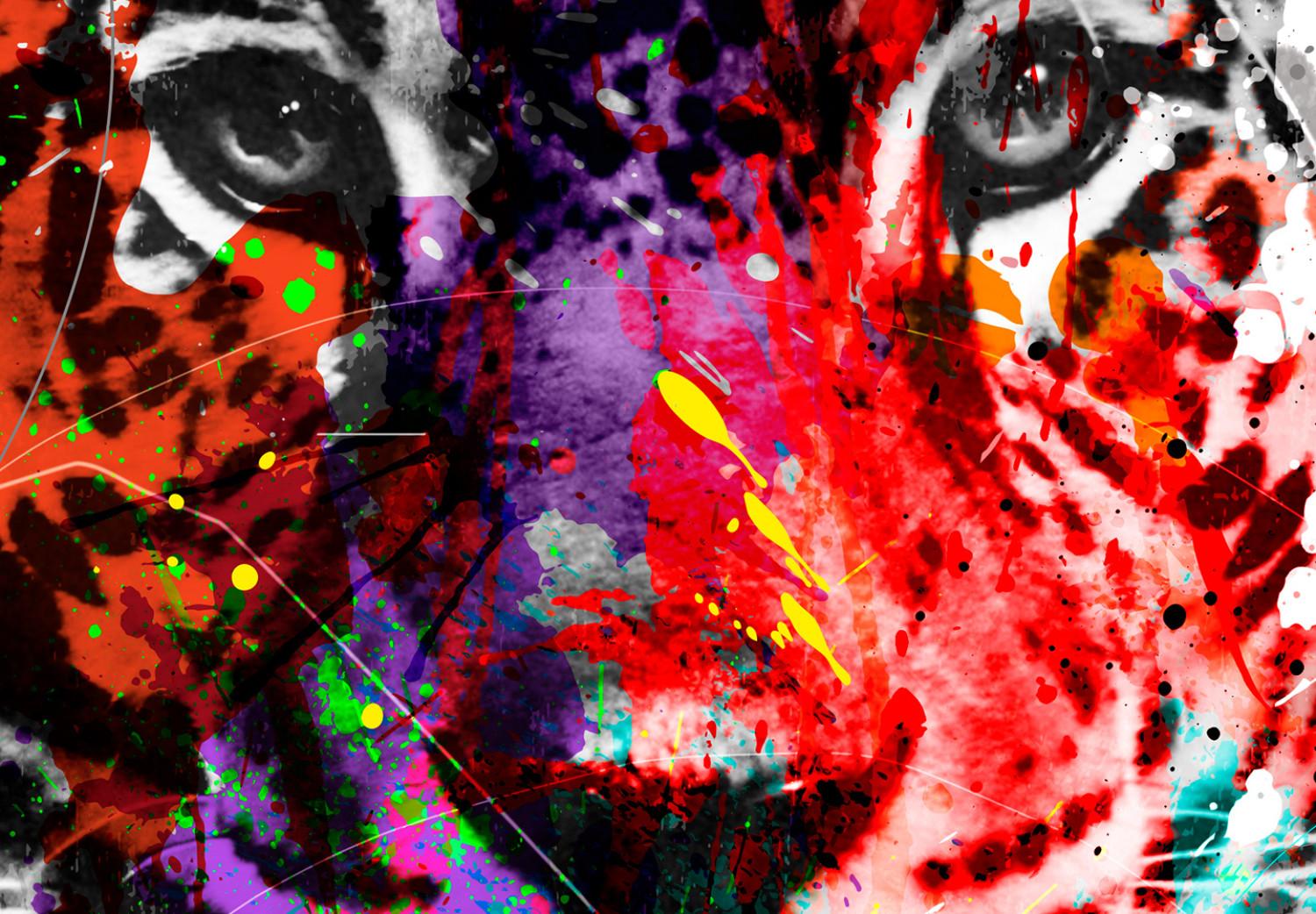 Canvas Colourful Animals: Panther (1 Part) Vertical