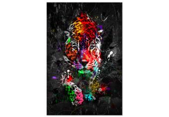 Canvas Colourful Animals: Panther (1 Part) Vertical