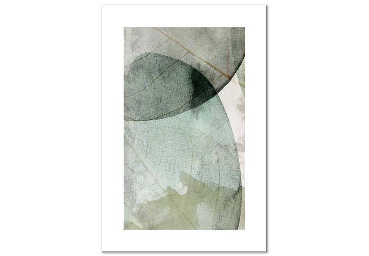 Two large leaves - abstract plant motifs on a beige background