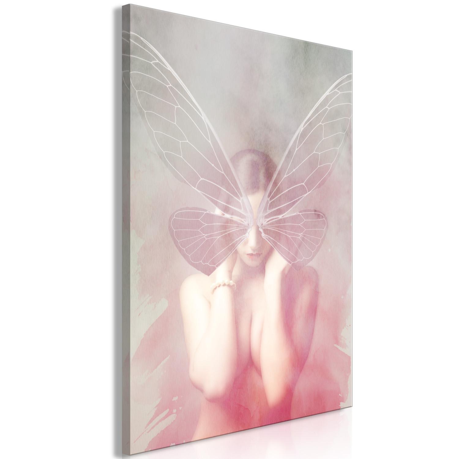 Canvas Night Butterfly (1-part) vertical - female nude with butterfly wings