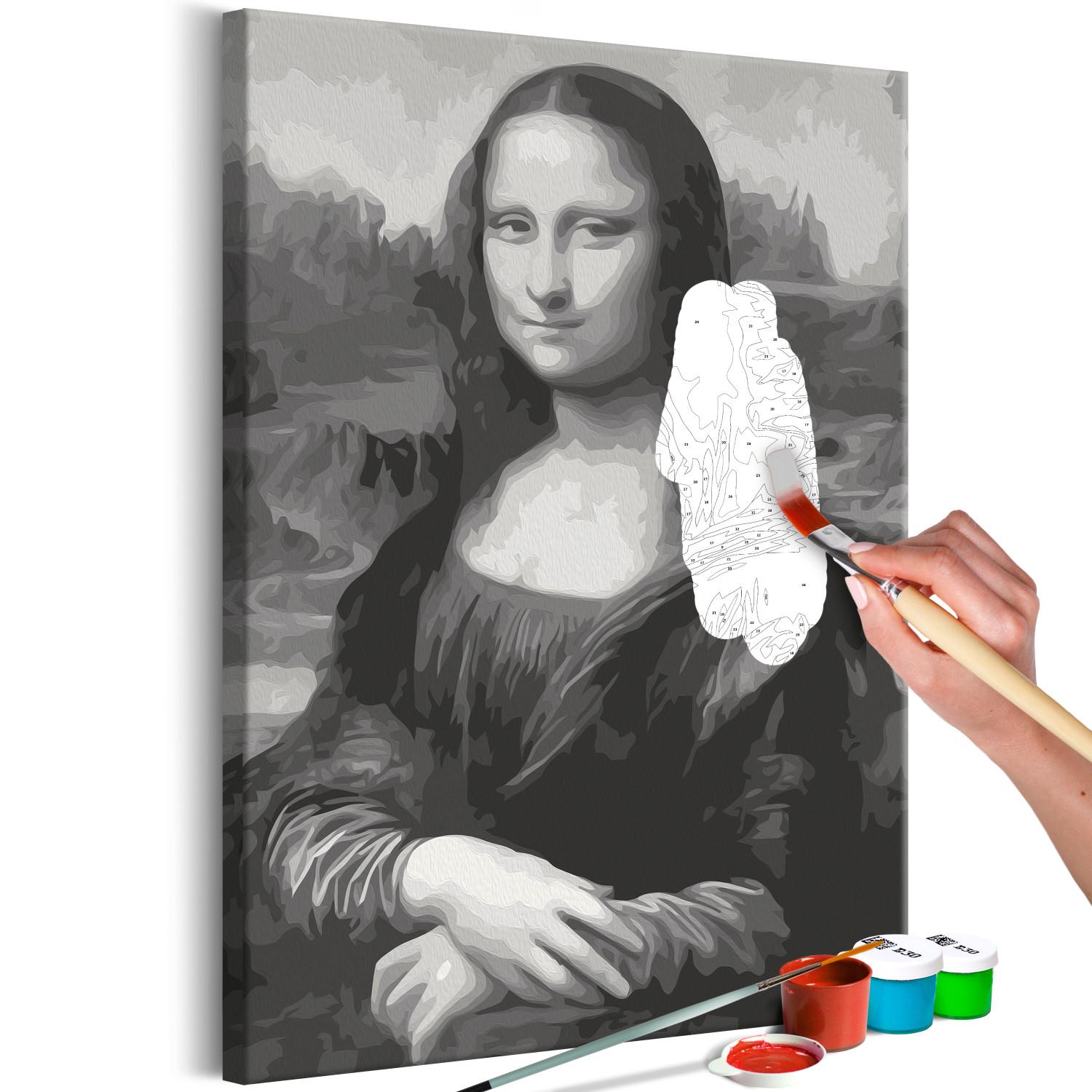 Paint by Number Kit Black and White Mona Lisa