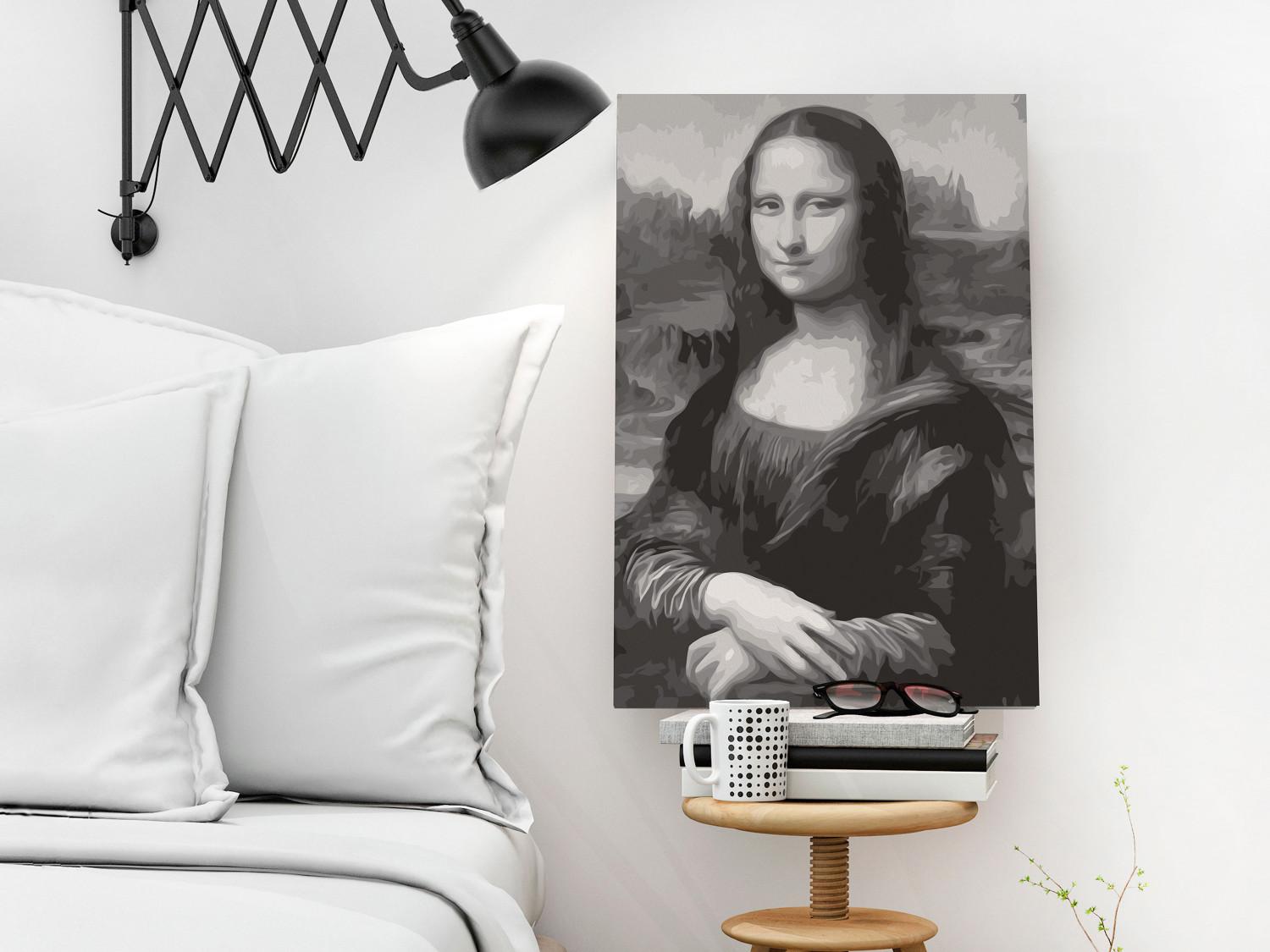 Paint by Number Kit Black and White Mona Lisa