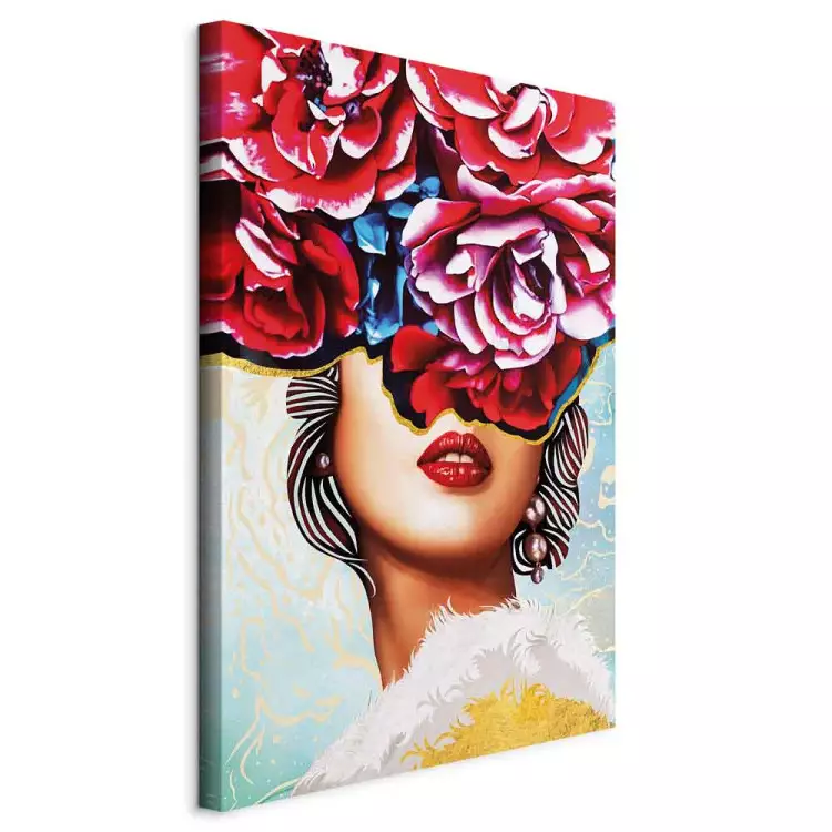 Sweet Lips (1-part) vertical - abstraction of woman and flowers