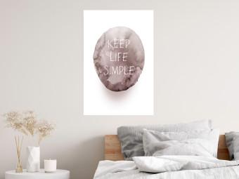 Poster Keep Life Simple - English quote in watercolor motif on white background