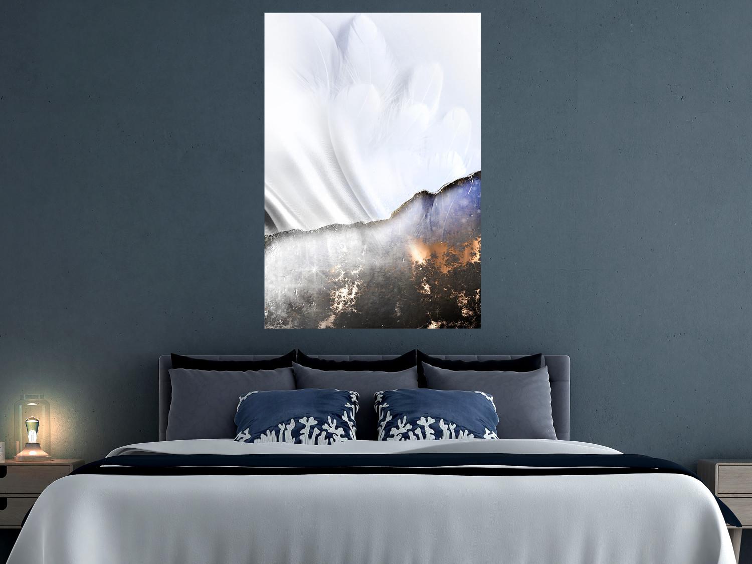 Poster Guardian Angel - abstract composition with white wings and patterns