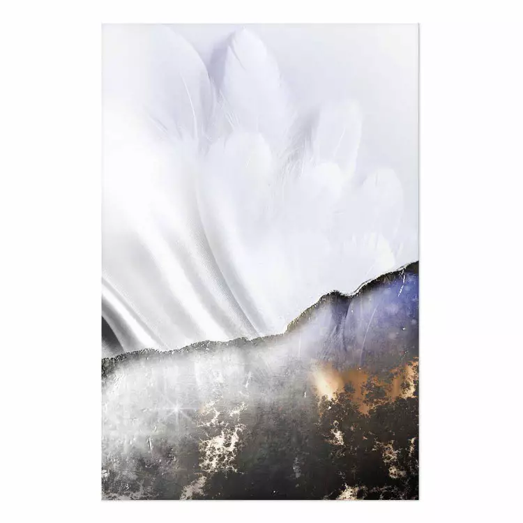 Poster Guardian Angel - abstract composition with white wings and patterns