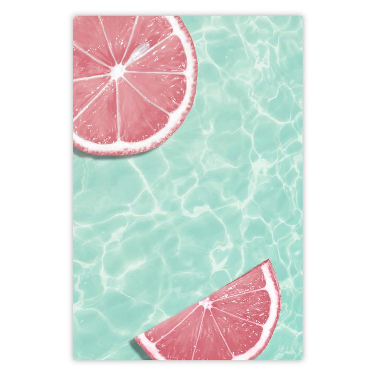 Refreshing Tone - tropical pink fruits floating on water