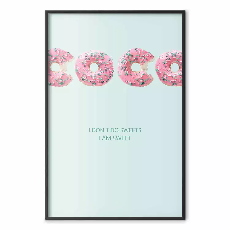 Fashion for Sweets - abstract donut-themed inscription on pastel background