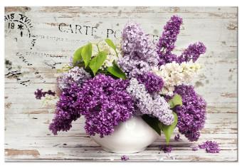 Canvas May Bouquet (1-part) wide - lavender flowers in vintage style