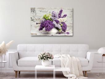 Canvas May Bouquet (1-part) wide - lavender flowers in vintage style