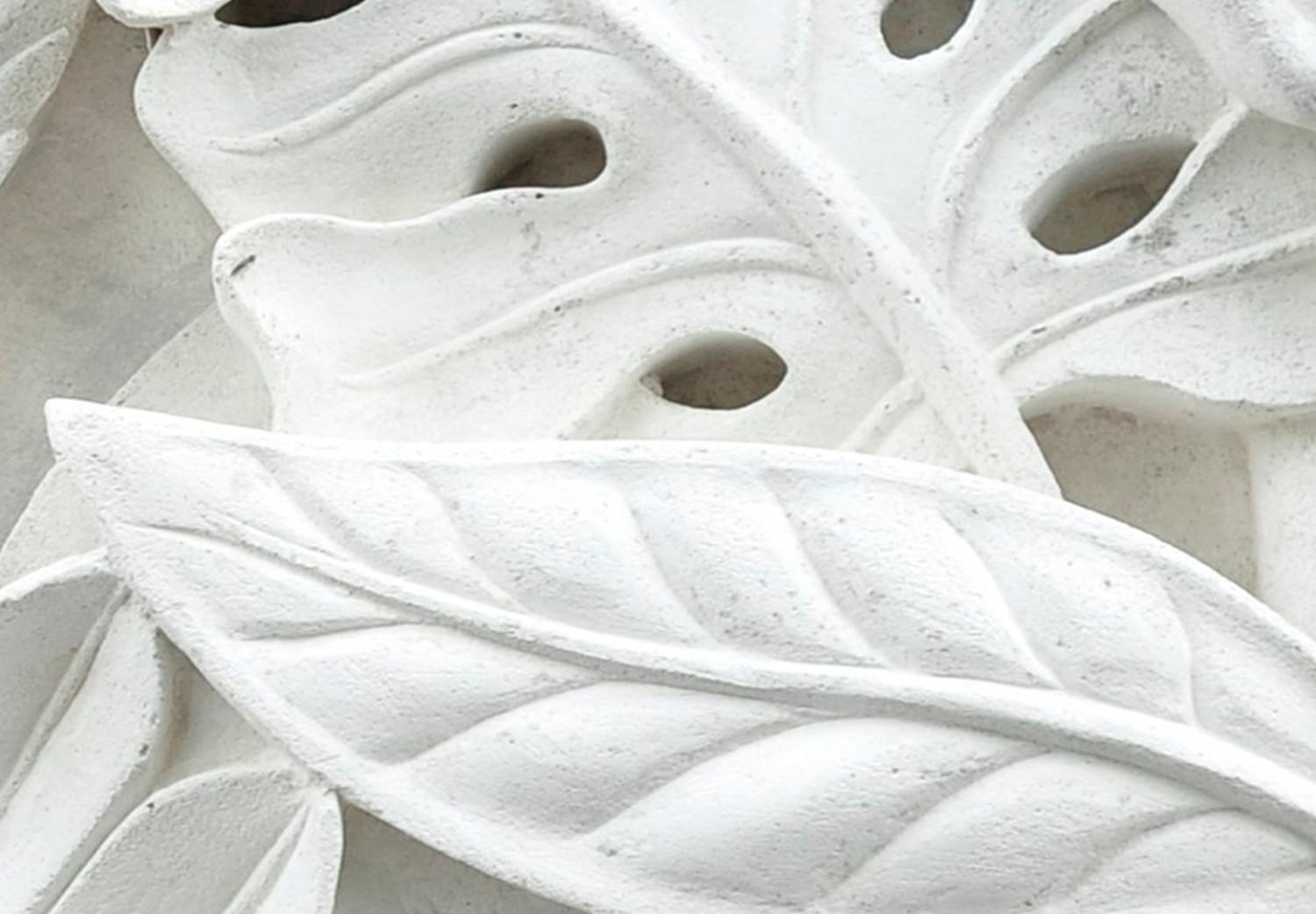 Canvas Alabaster Garden (1-part) - white ornament in plant motif